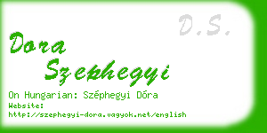 dora szephegyi business card