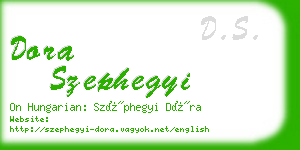 dora szephegyi business card